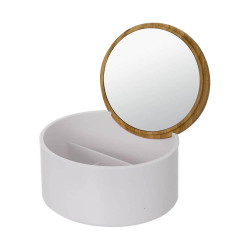 Boite miroir rond blc natureo 155985A