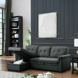 Canapé d'angle "LIBRA" CD200042 GREY