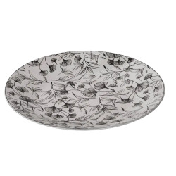 154847--ASSIETTE PLATE NOIRE À FLEURS D27 SECRET DE GOURMET