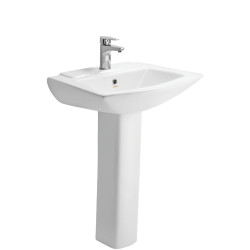 CERA Lavabo CACKLE S2040163 – Élégance moderne avec demi-colonne