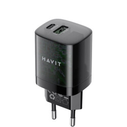 HAVIT Chargeur 2 ports (USB-C+USB-A) 3.4A 30W UC303 EU