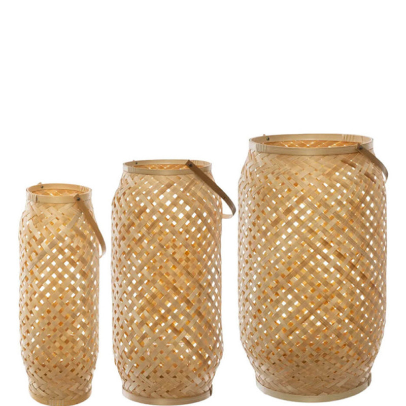 Set de 3 lanternes en bambou 168662