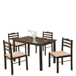 Table à manger "MENDY" 4+1 KF3001 BROWN