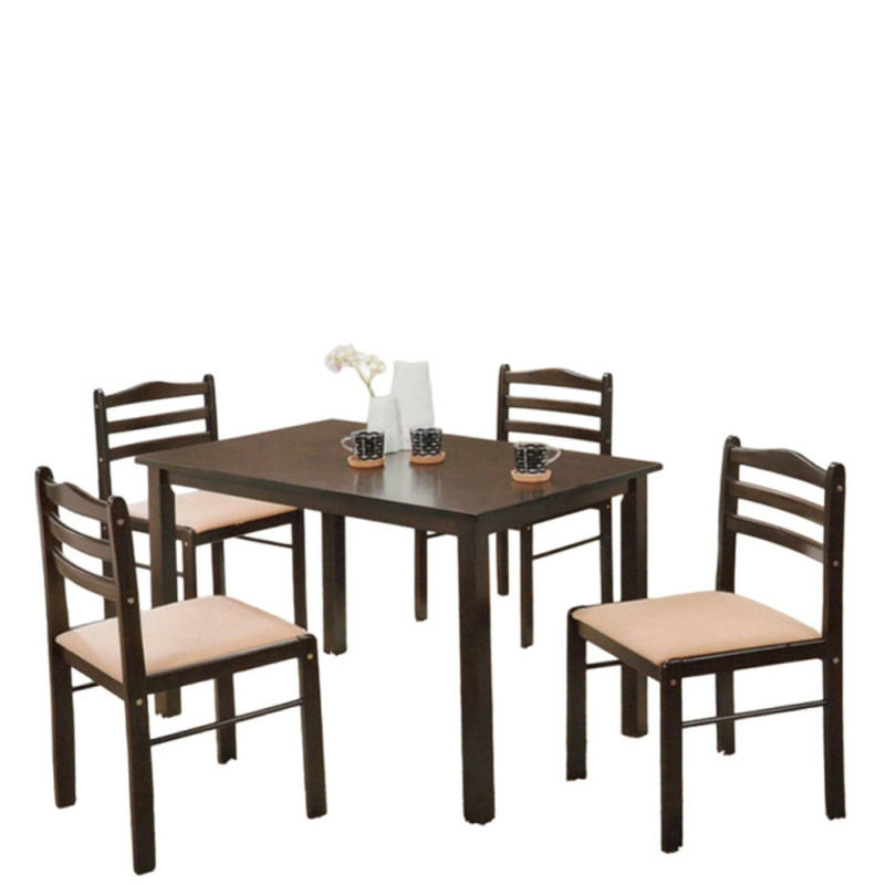 Table à manger "MENDY" 4+1 KF3001 BROWN