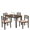 Table à manger "MENDY" 4+1 KF3001 BROWN