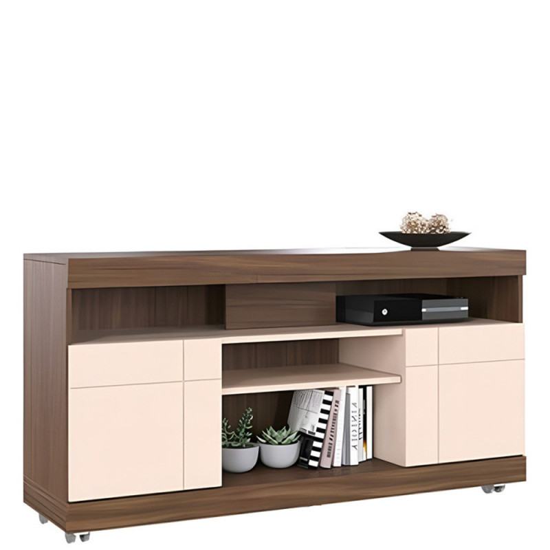 Meuble TV "YARA" WALNUT/OFF WHITE