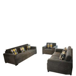 Salon "PALMERTON" 3+2+1 gris foncé 2553