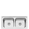 CERA Évier Inox Double Bac QUATRINO B4513122GL