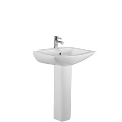CERA Lavabo CACKLE S2040163 – Lavabo suspendu avec demi-colonne