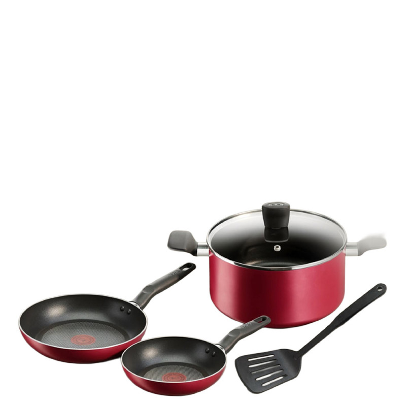 Ensemble de 5 poêles antiadhésives rouge B460S584