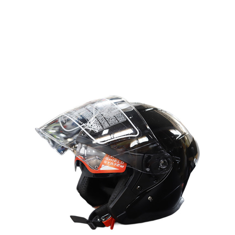 Casque double visière visage ouvert SH-586 Brillant Uni Taille M Noir