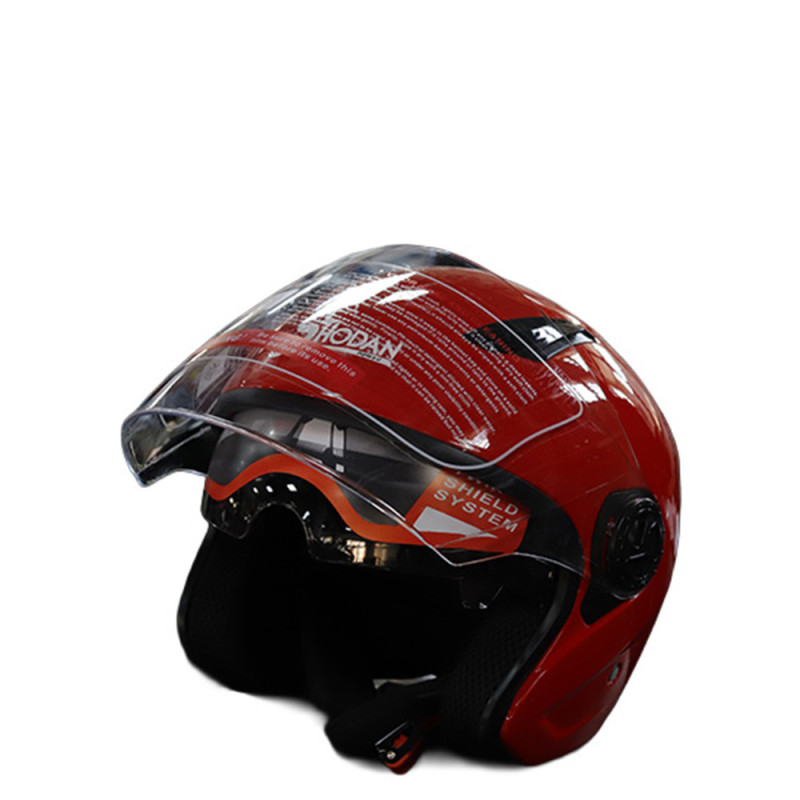 Casque double visière visage ouvert SH-585 Brillant Uni Taille M Rouge