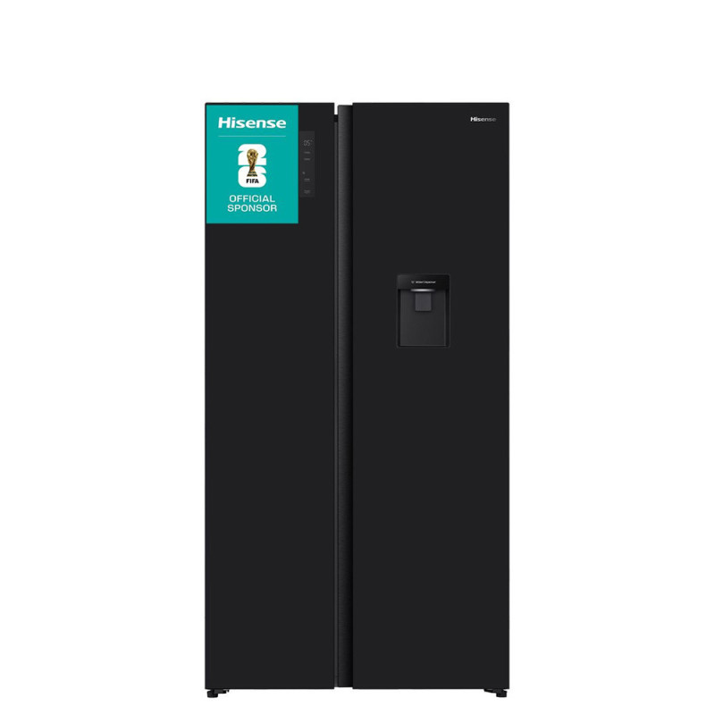 Refrigérateur 541L SBS verre noir avec distributeur d'eau H680SMIB-WD